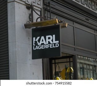 LONDON, UK - October 29, 2017: Karl Lagerfeld Logo