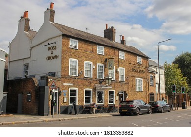 London / UK - September 11 2020: The Rose and Crown pub, Wimbledon Village, south west London - Shutterstock ID 1813363882