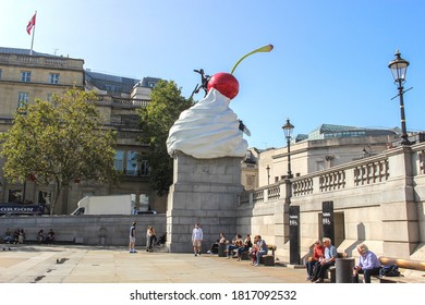 London / UK - September 17 2020: Trafalgar Square Fourth Plinth Ice-cream Sculpture