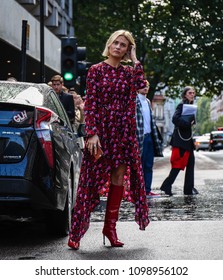 LONDON, UK- September 18 2017: Pandora Sykes On The Street During The London Fashion Week