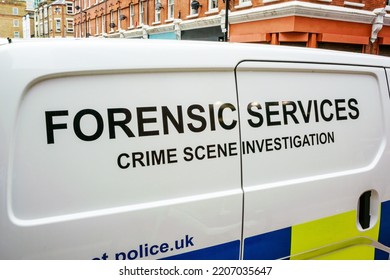 London, UK, September 27th 2022: A Forensic Services, Crime Scene Investigation Police Van In The City Of London. Concept For Theft, Thieving, Breaking In, Shop Robbery And Police Forensics.