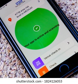 London UK, September 29 2020,  Close Up,NHS COVID-19 Track And Trace Contact Tracing App