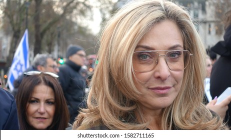  London, UK,December 8th 2019.Actress Tracy Ann Oberman Gives An Impassioned  Speech At An Antisemitism Rally In Parliament Square.   