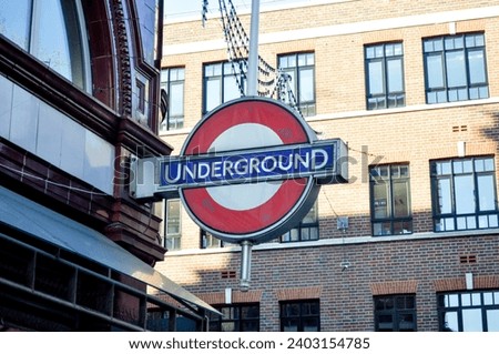London Underground street signage hanging above walkway