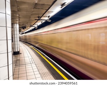 London Underground, train leaving platform - Powered by Shutterstock