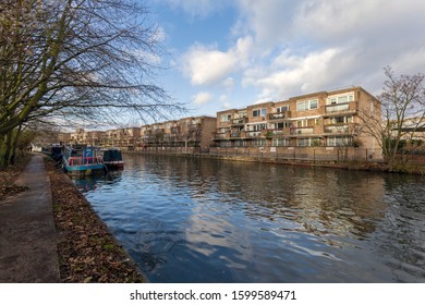 London, United Kingdom - 12 13 2019: Little Venice In London, Paddington On A Winter Day.