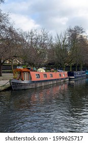 London, United Kingdom - 12 13 2019: Little Venice In London, Paddington On A Winter Day.