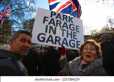 London / United Kingdom 12.09.18 Ukip Supporters Join Gerard Batten And Tommy Robinson On The Brexit Betrayed Rally Organised By UKIP In London 