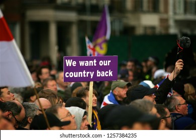 London / United Kingdom 12.09.18 Ukip Supporters join Gerard Batten and Tommy Robinson on the Brexit Betrayed Rally organised by UKIP in London 