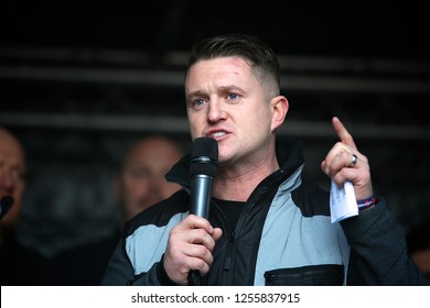 London / United Kingdom 12.12.2018 Tommy Robinson Giving A Speach At The  Brexit Betrayed Rally Organised By UKIP In London 