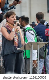 London, United Kingdom, 13th July 2018: Caroline Lucas MP, Co-leader Of The Green Party Of England And Wales Speaks At An Anti Trump Rally In Central London