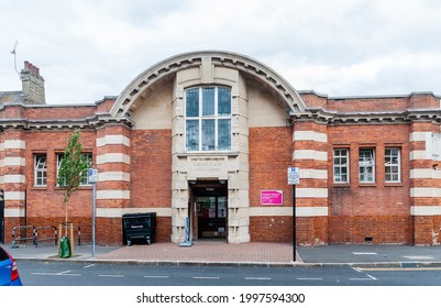London, United Kingdom, 22 June,  2021: Plaistow public Library ( Passmore Edwards Library) A Grade II Listed Building built in 1902 in North Street, Plaistow, Newham, London, United Kingdom