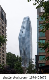 London, United Kingdom - 25 June, 2019: One Blackfriars Landmark High-rise Skyscraper Building On S|outh Bank Of River Thames Isolated Against High Key Grey Sky In London United Kingdom