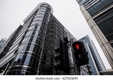 London, United Kingdom - April 06 2017 : Canary Wharf is one of the two major business districts in London. .The neighborhood is dotted with office buildings that form the whole London skyline .