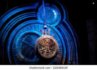 London, United Kingdom, April 2017: A Giant Pendulum At Warner Brothers Harry Potter Studio Tour