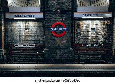 LONDON, UNITED KINGDOM - Aug 02, 2015: London Subway Station Baker Street