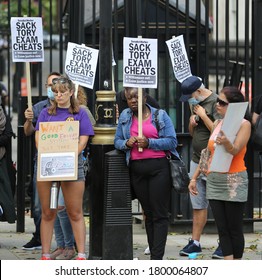 London / United Kingdom - August 21 2020: Students Stage A Demonstration Outside Downing Street To Protest System Change That Effected A-level Exam Results.