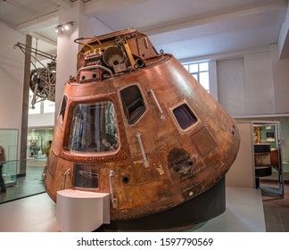 London, United Kingdom. Circa November 2019. Apollo X Capsule In The Science Museum,