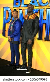 London, United Kingdom - February 08, 2018: John Boyega and Stormzy attend the European Premiere of 'Black Panther' at Eventim Apollo in London, UK.