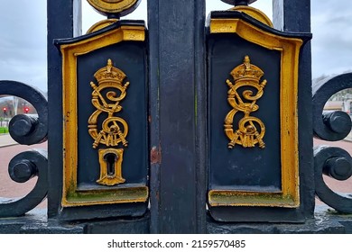 London, United Kingdom, February 7, 2022: Castle Gate Of Buckingham Palace