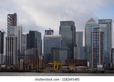 LONDON, UNITED KINGDOM - Jan 12, 2020: A Beautiful View Of The Urban MUFG EMEA Buildings Financial Institution In London, England, UK With A Gray Sky