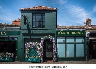 London, United Kingdom, July 2022, View Of The Exterior Of The Fire Stables, A Gastropub In Wimbledon Village Decorated For The Time Of The Tournament