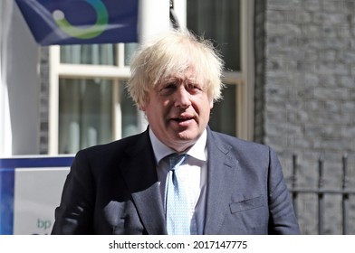 London, United Kingdom - July 29 2021: UK Prime Minister Boris Johnson is seen at Downing Street.