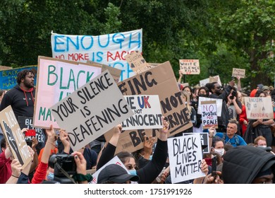 London, United Kingdom, June 06 2020: Thousandths of People attended at The Black Lives Matter March.
