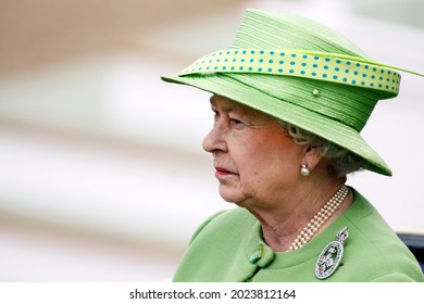 London, United Kingdom - June 16, 2007: Her Royal Highness Queen Elizabeth II attends the Trooping the Colour ceremony. 