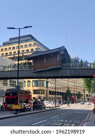 London, United Kingdom - June 29, 2019: Traditional Korean House Installed In Busy Street In The Heart Of London By Artist Do Ho Suh. High Quality Photo