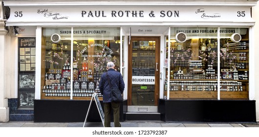 LONDON, UNITED KINGDOM - Mar 16, 2015: Paul Rothe & Son delicatessen selling English and Foreign provisions