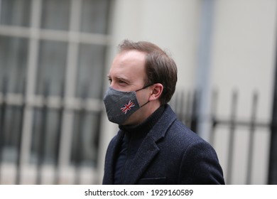 London, United Kingdom - March 03 2021: Secretary Of State For Health And Social Care Matt Hancock  Is Seen At Downing Street.