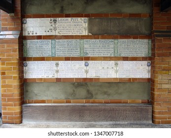 London, United Kingdom, March 19, 2019.  Commemorative Plaques In The Postmans Park Near St Pauls Cathederal.  London, United Kingdom, March 19, 2019.                           