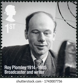 LONDON, UNITED KINGDOM - MARCH 25, 2014: A Stamp Printed In United Kingdom Shows Francis Roy Plomley (1914-1985), Remarkable Lives, 100th Birth Anniversaries, 2014 
