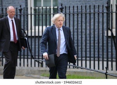 London, United Kingdom - March 29 2021: UK Prime Minister Boris Johnson leaves 10 Downing Street.