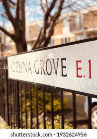 London, United Kingdom, March 3 2021: Adelina Grove Street Sign