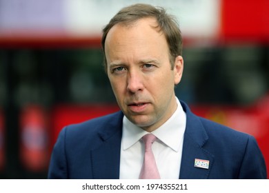 London, United Kingdom - May 16 2021: UK Health Secretary Matt Hancock is seen outside BBC after appearing on The Andrew Marr Show.