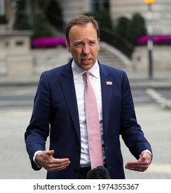 London, United Kingdom - May 16 2021: UK Health Secretary Matt Hancock Is Seen Outside BBC After Appearing On The Andrew Marr Show.