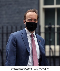 London, United Kingdom - May 20 2021: Secretary Of State For Health And Social Care Matt Hancock  Is Seen At Downing Street.