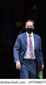 London, United Kingdom - May 20 2021: Secretary Of State For Health And Social Care Matt Hancock  Is Seen At Downing Street.