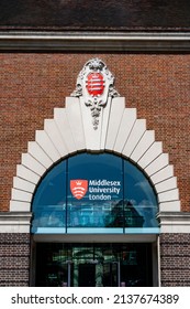 London, United Kingdom - May 24, 2019: The Entrance Gate Of Middlesex University In London