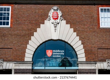 London, United Kingdom - May 24, 2019: The Entrance Gate Of Middlesex University In London