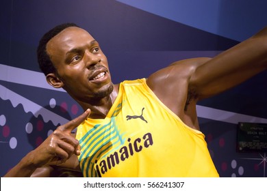 London, United Kingdom - May 25, 2016: Usain Bolt in Madame Tussauds of London
