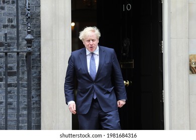 London, United Kingdom - May 28 2021: UK Prime Minister Boris Johnson is seen at 10 Downing Street.