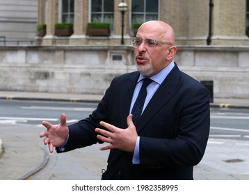 London, United Kingdom - May 30 2021: UK Minister For Covid Vaccine Deployment Nadhim Zahawi Is Seen Outside BBC New Broadcasting 