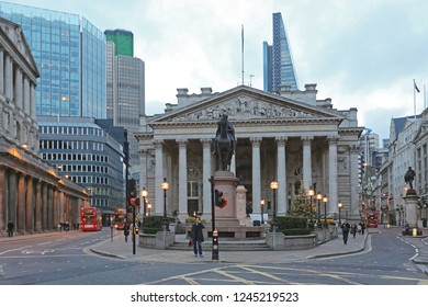 London, United Kingdom - November 23, 2013: Historic Building of Royal Exchange at Bank Junction in London, UK. - Shutterstock ID 1245219523