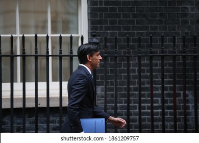 London' United Kingdom - November 25 2020: British Chancellor Rishi Sunak Leaves 11 Downing Street Ahead Of Unveiling Spending Review.