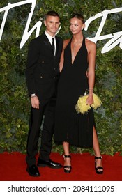 London, United Kingdom - November 29, 2021: Romeo Beckham And Mia Regan Arrive At The Fashion Awards 2021 At Royal Albert Hall In London, England.