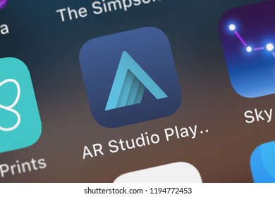 London, United Kingdom - October 01, 2018: Screenshot Of The Mobile App AR Studio Player From Facebook, Inc..