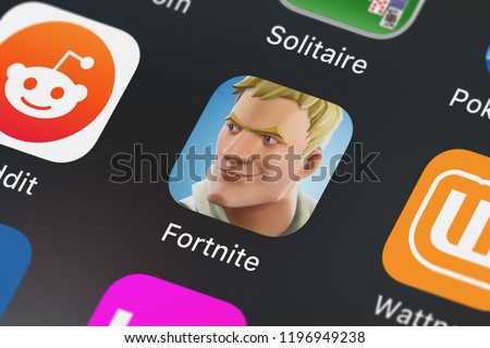 London United Kingdom October 01 2018 Stock Photo Edit Now - london united kingdom october 01 2018 icon of the mobile app fortnite